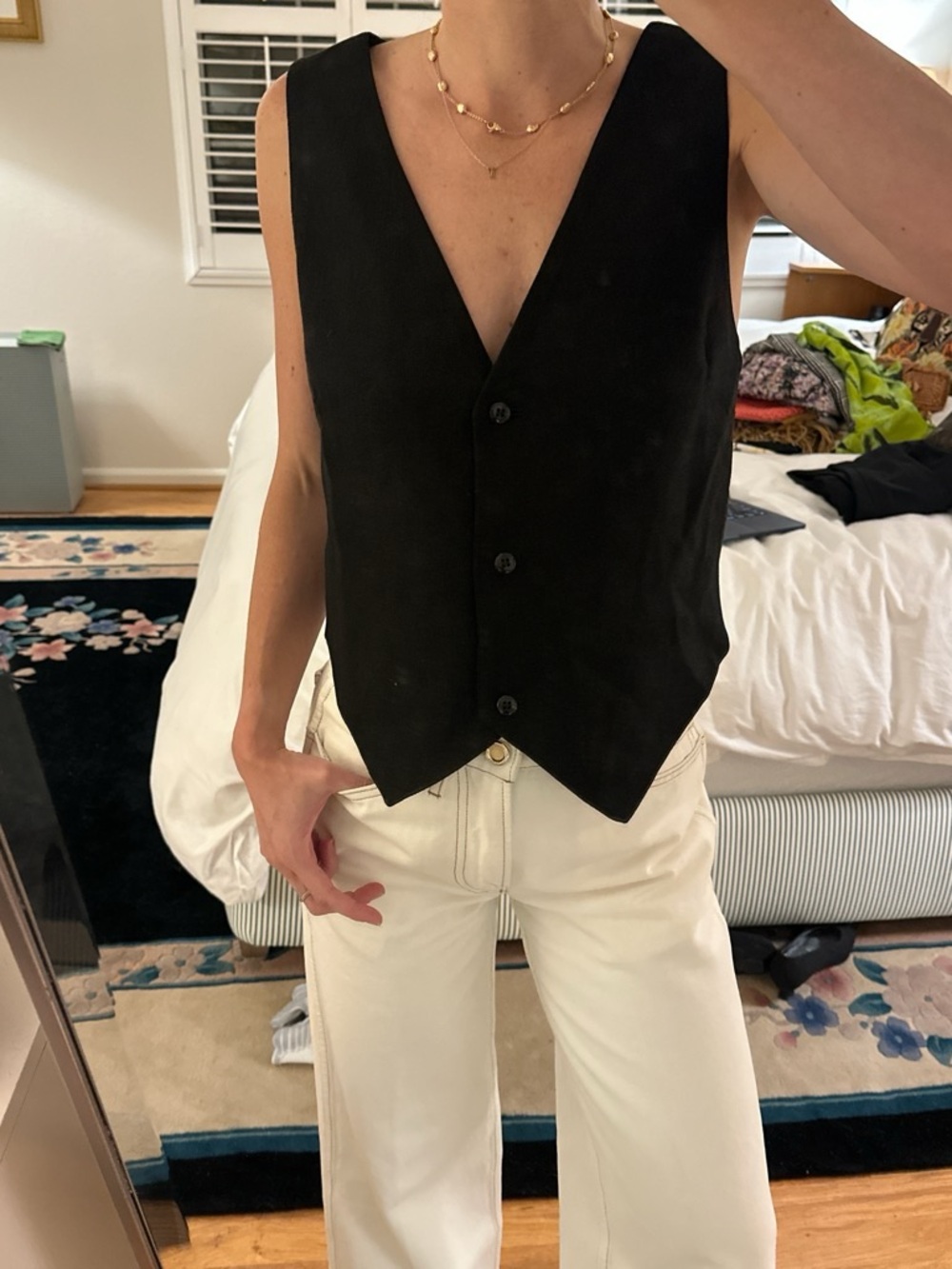 Classic Black Buttoned Vest
